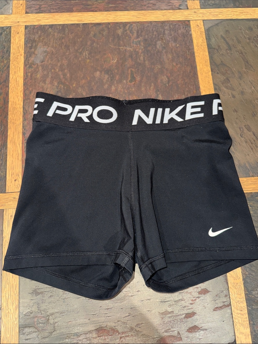 Nike Black Performance Pro Logo Waistband Shorts